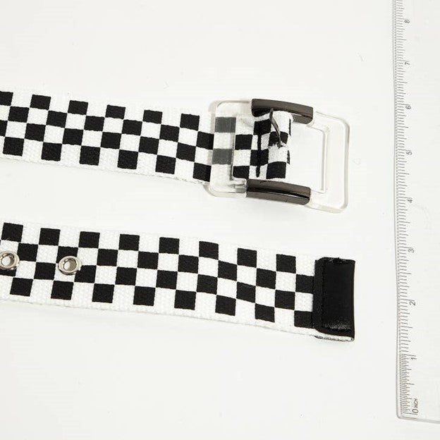 Unisex Checkered Belt - B&W