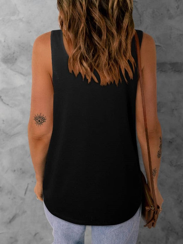 Tank with B&W Checkered Front