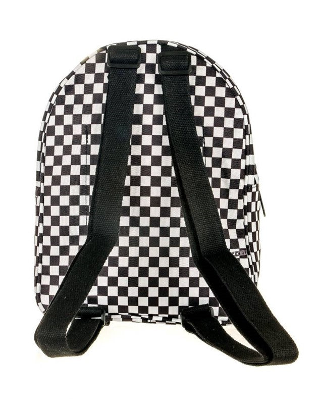 Black and White Checkered Mini Backpack