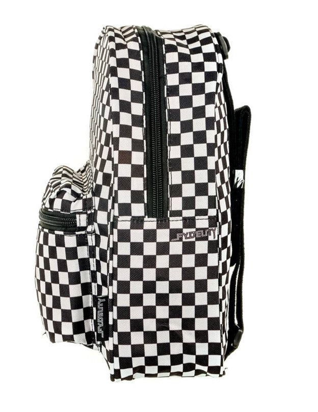 Black and White Checkered Mini Backpack