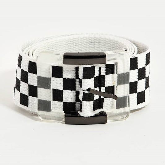 Unisex Checkered Belt - B&W