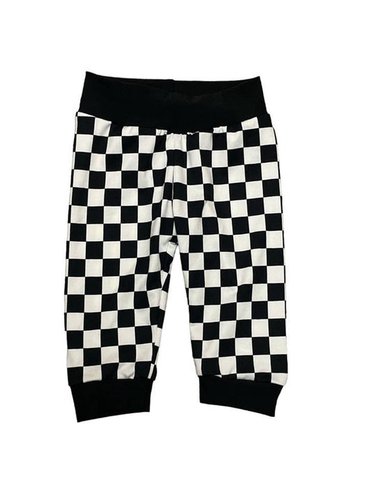 Black and White Checkered Infant and Toddler Joggers