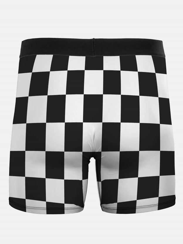 Men's Black and White Checkered Boxer Briefs
