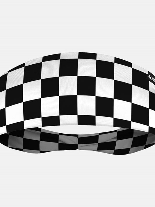 Black and White Checkered Wide Headband